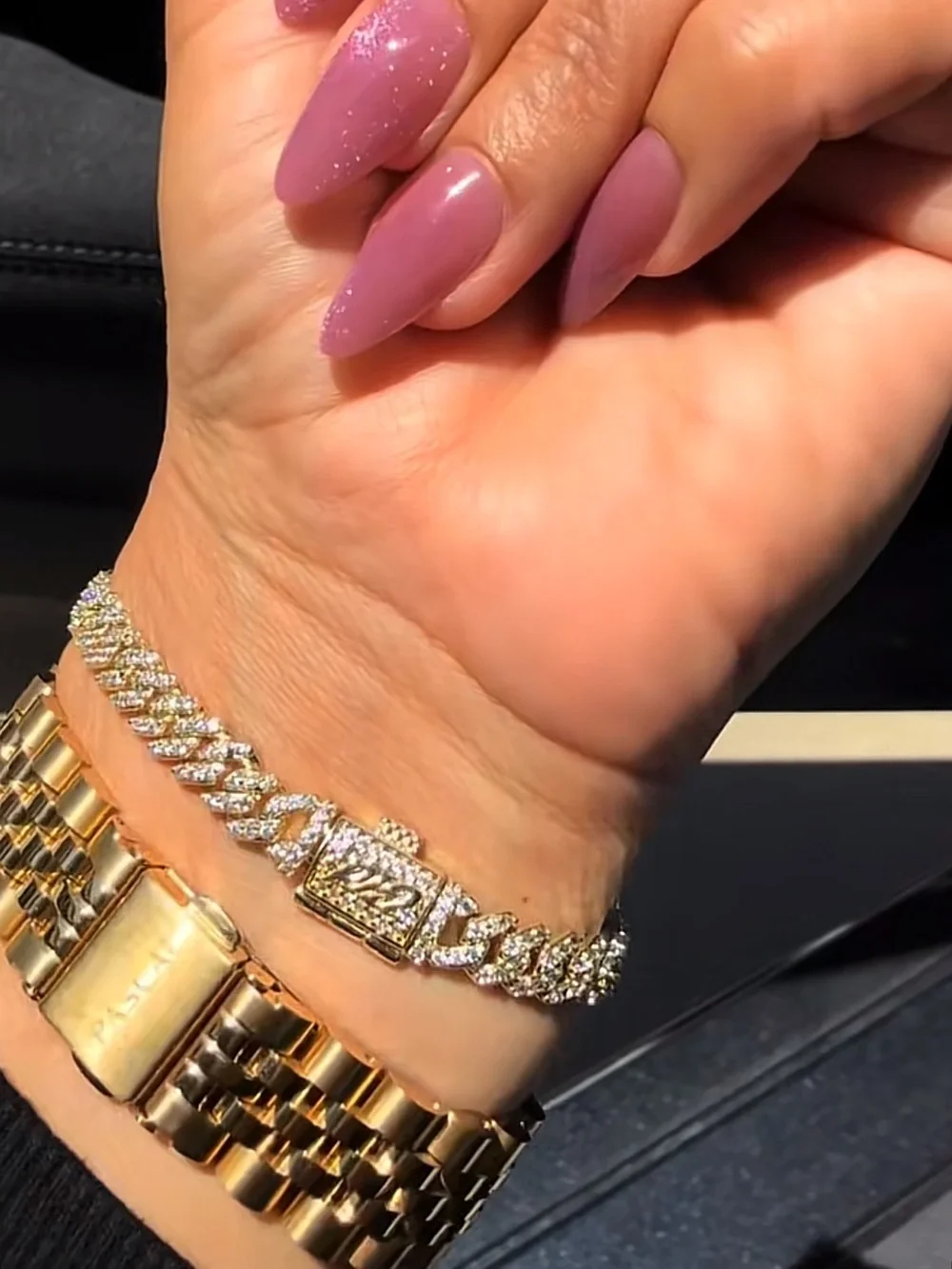 GLD | Micro Diamond Prong Cuban Bracelet (6”)
